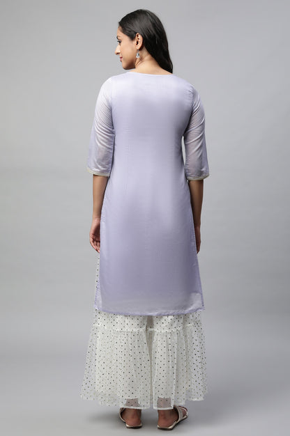 Light Purple kurta With Sharara Set