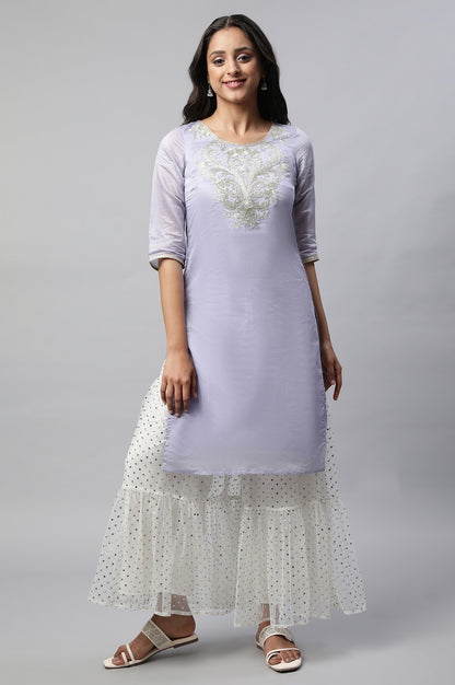 Light Purple kurta With Sharara Set