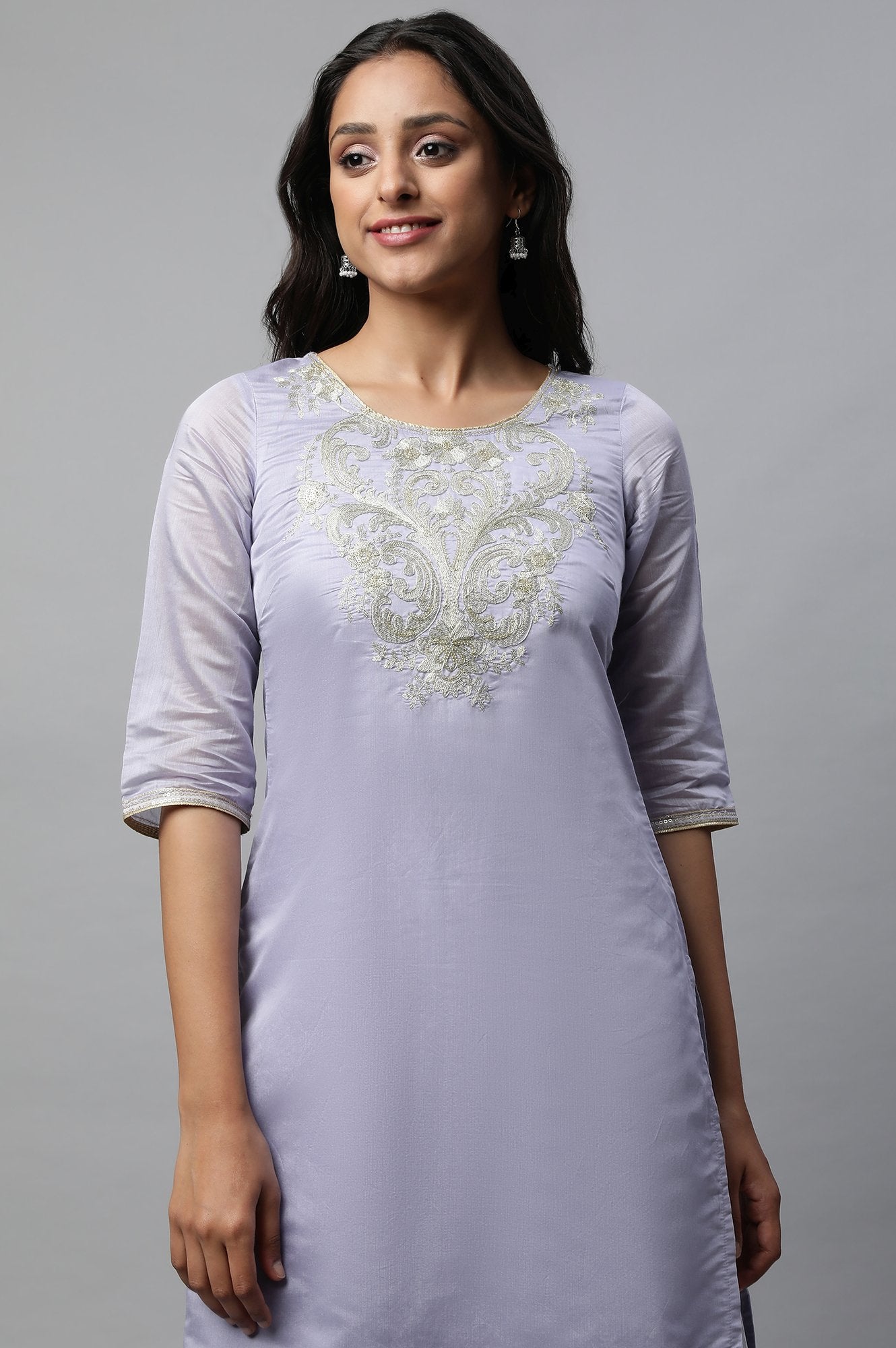 Light Purple kurta With Sharara Set