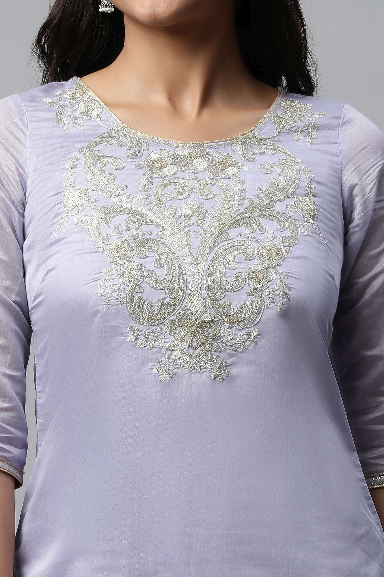 Light Purple kurta With Sharara Set