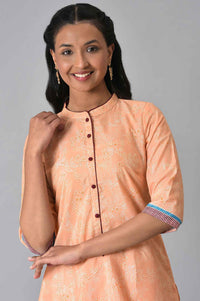 Peach Printed Summer kurta Set