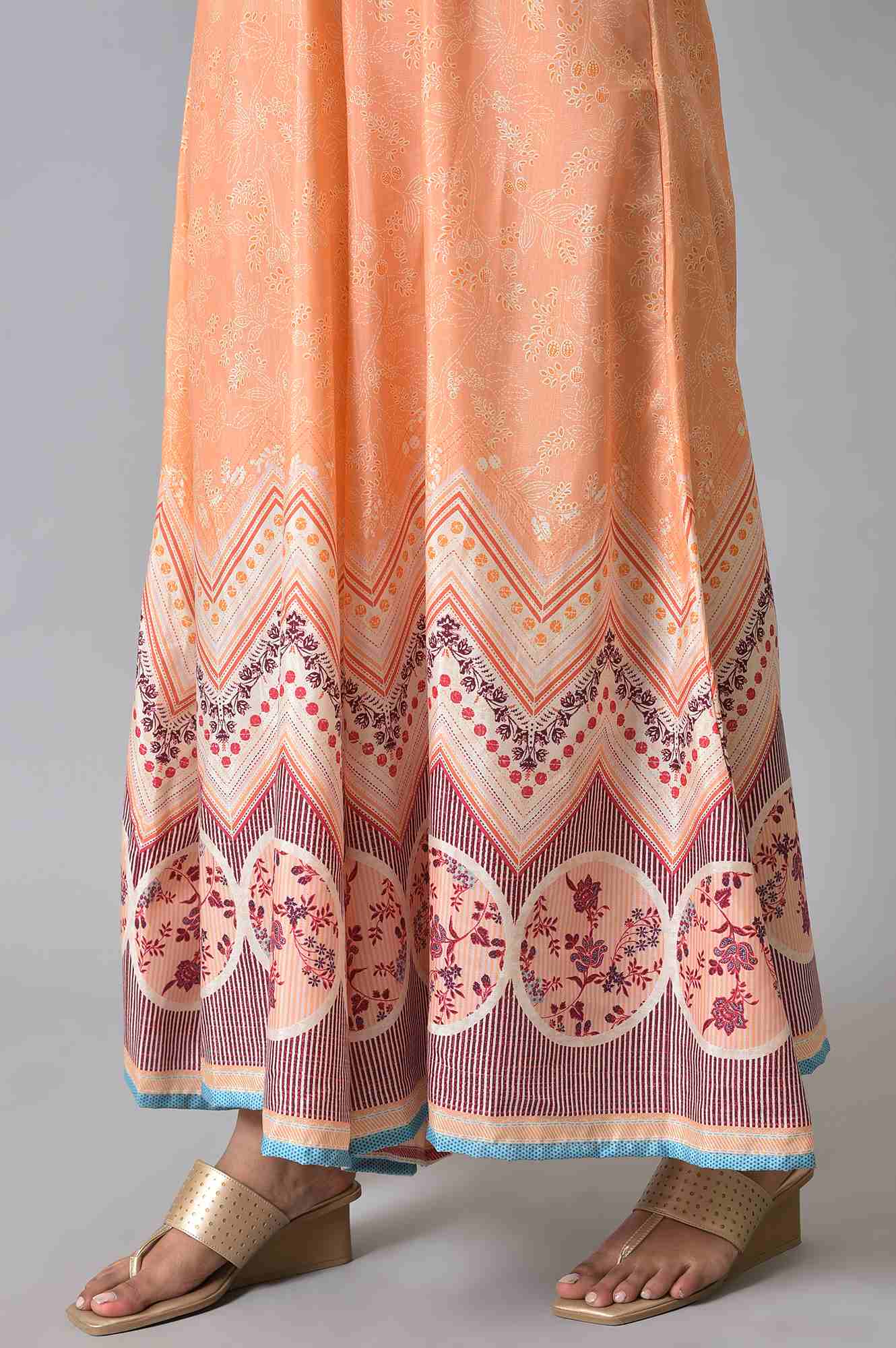 Peach Printed Summer kurta Set