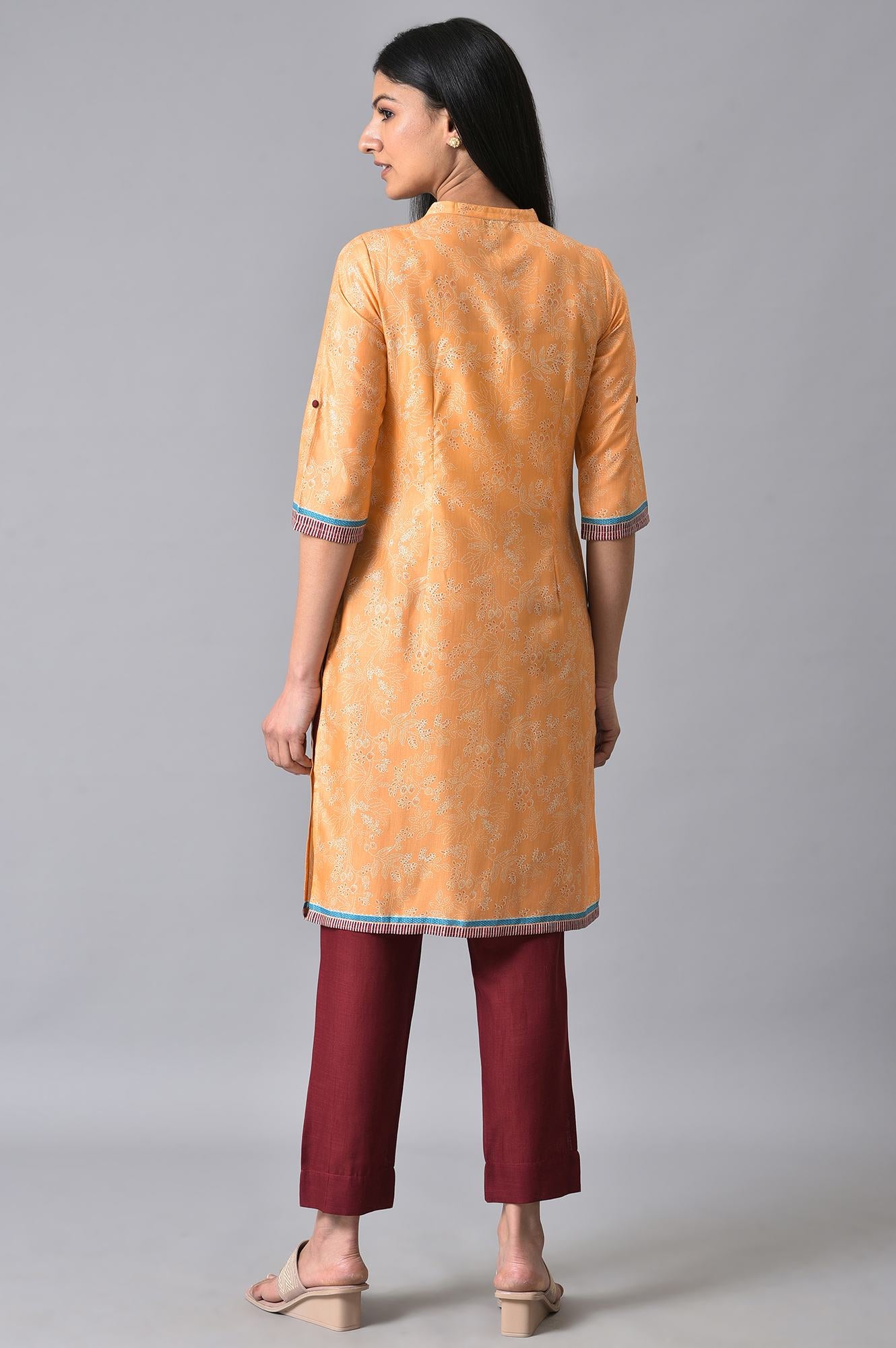 Peach Printed Summer kurta Set