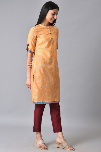 Peach Printed Summer kurta Set