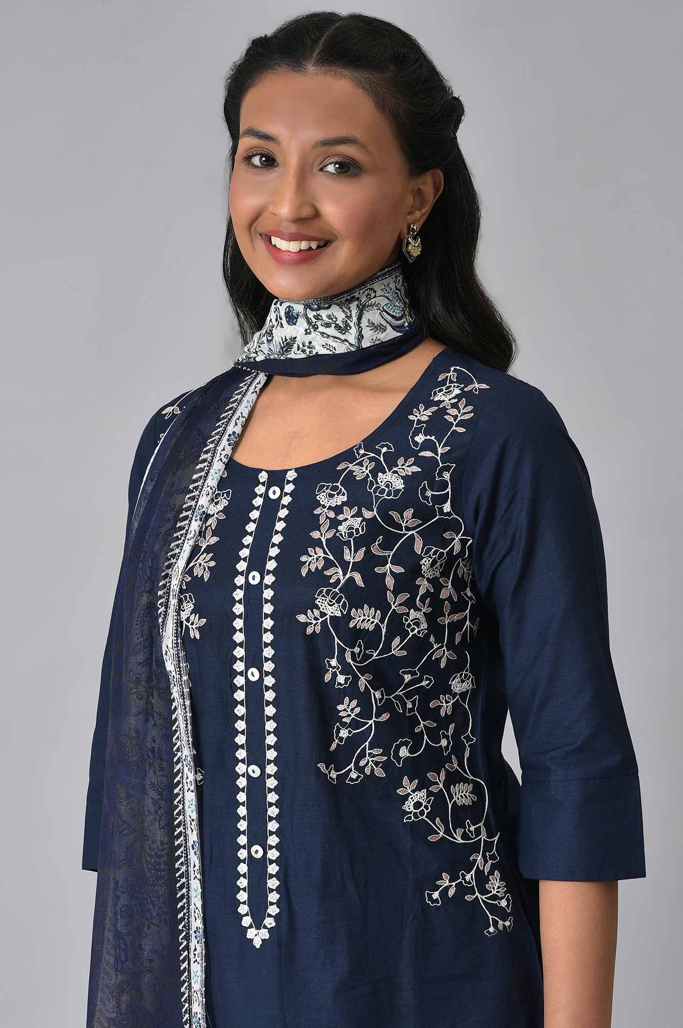 Blue Embroidered Summer kurta Set