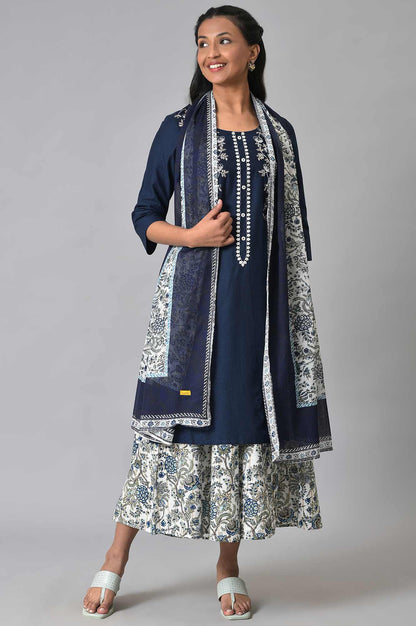 Blue Embroidered Summer kurta Set