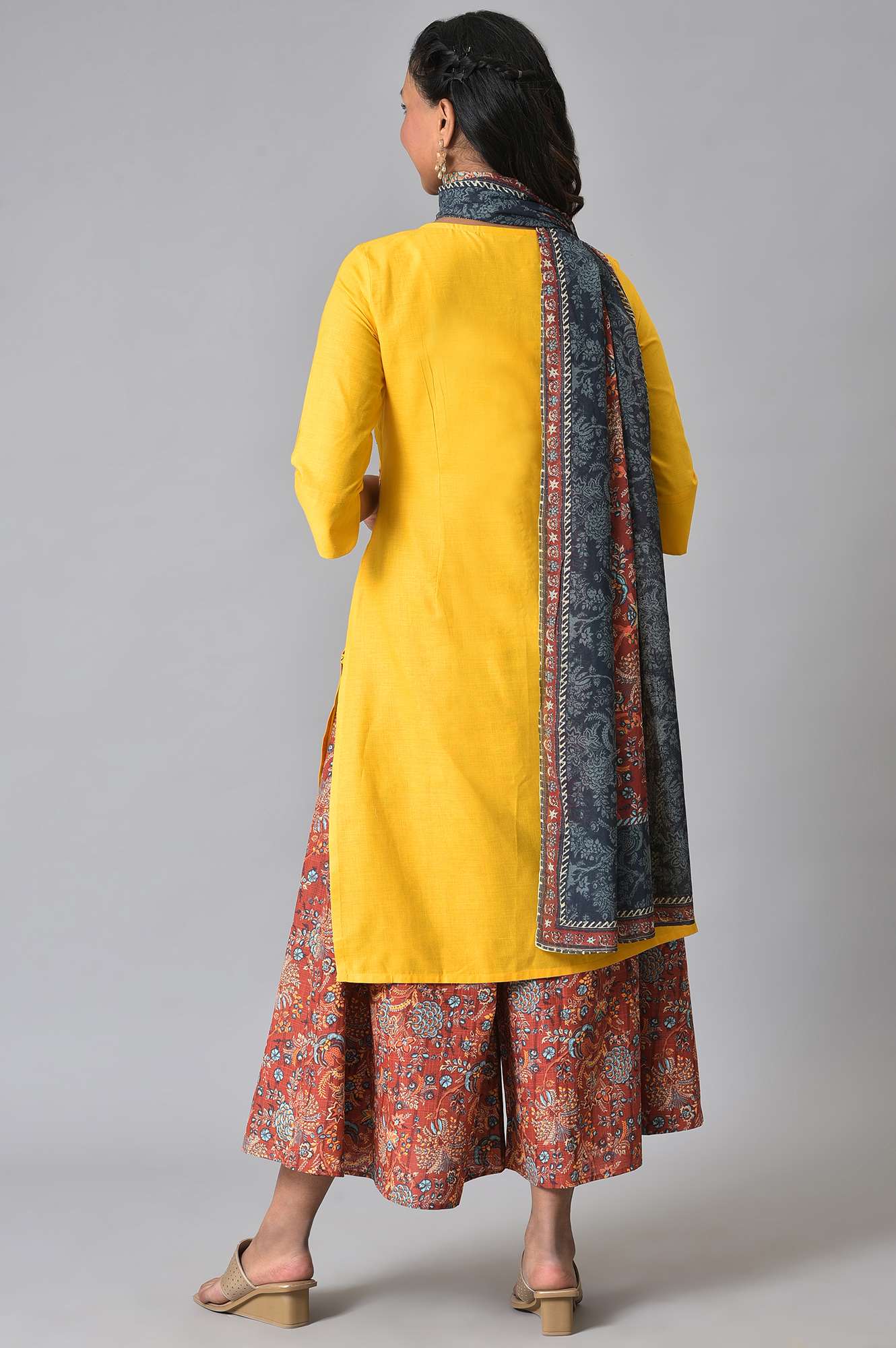 Yellow Embroidered Summer kurta Set