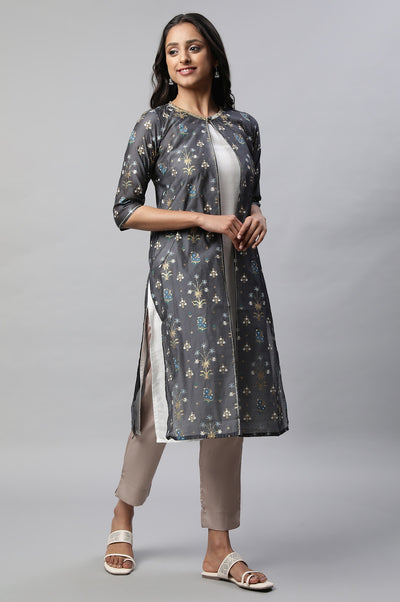 Grey Chanderi Giler & kurta Set