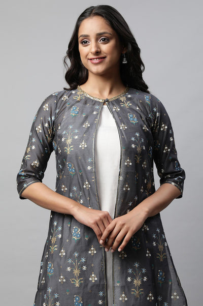 Grey Chanderi Giler & kurta Set