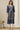 Denim Blue Pure Cotton Straight Kurta with Long Panel Dori Embroidery