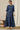 Ensign Blue Floral Printed Flared Pure Cotton Dress in Mandarin Collar