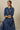 Ensign Blue Floral Printed Flared Pure Cotton Dress in Mandarin Collar