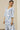 White Floral Printed Flared Kurta with Gold Piping