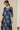 Blue Floral Printed Asymmetrical Kurta with Neck Metal Clasp