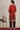 Red Ombre Gold Foil Printed Straight Kurta