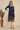 Blue Printed Sequins Straight Kurta