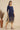 Blue Printed Sequins Straight Kurta