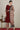 Maroon Sequined &amp; Embroidered Straight Kurta with Pleated Yoke