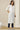White Yarn Dyed Pure Cotton Straight Kurta in Stylized Neck