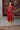 Red Dori Embroidered Yoke Straight Festive Kurta