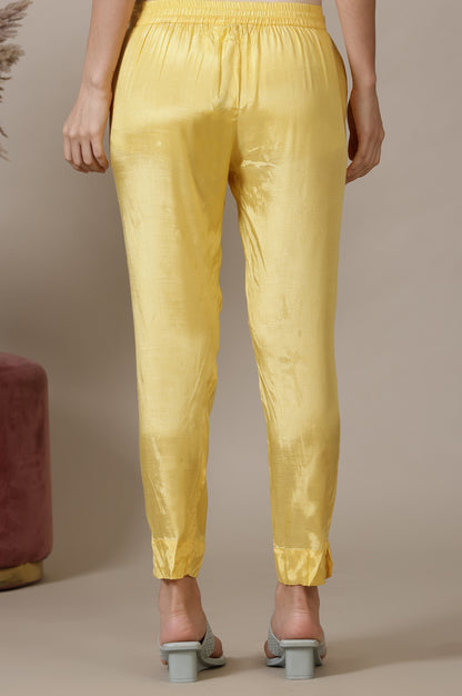 Yellow Taper Fit Trousers