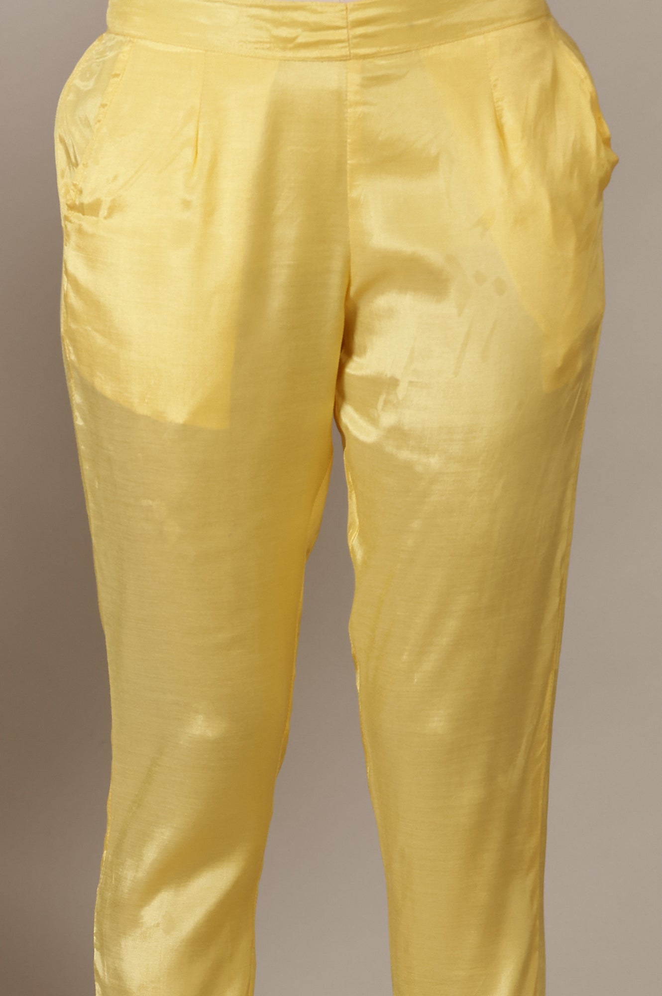 Yellow Taper Fit Trousers