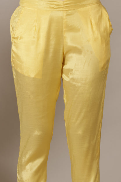 Yellow Taper Fit Trousers