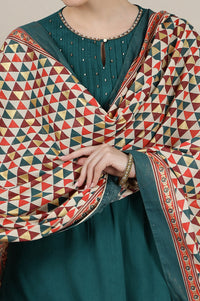 Multi-coloured Foil Abstract Printed Pure Cotton Dupatta