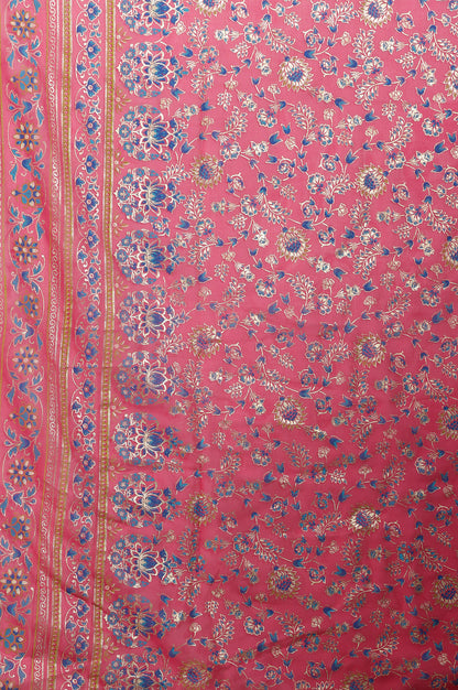 Magenta Pink Printed Festive Dupatta