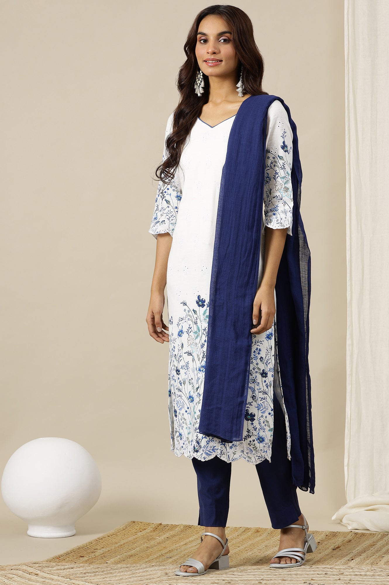 Blue Yard Dyed Pure Cotton Soft Dupatta