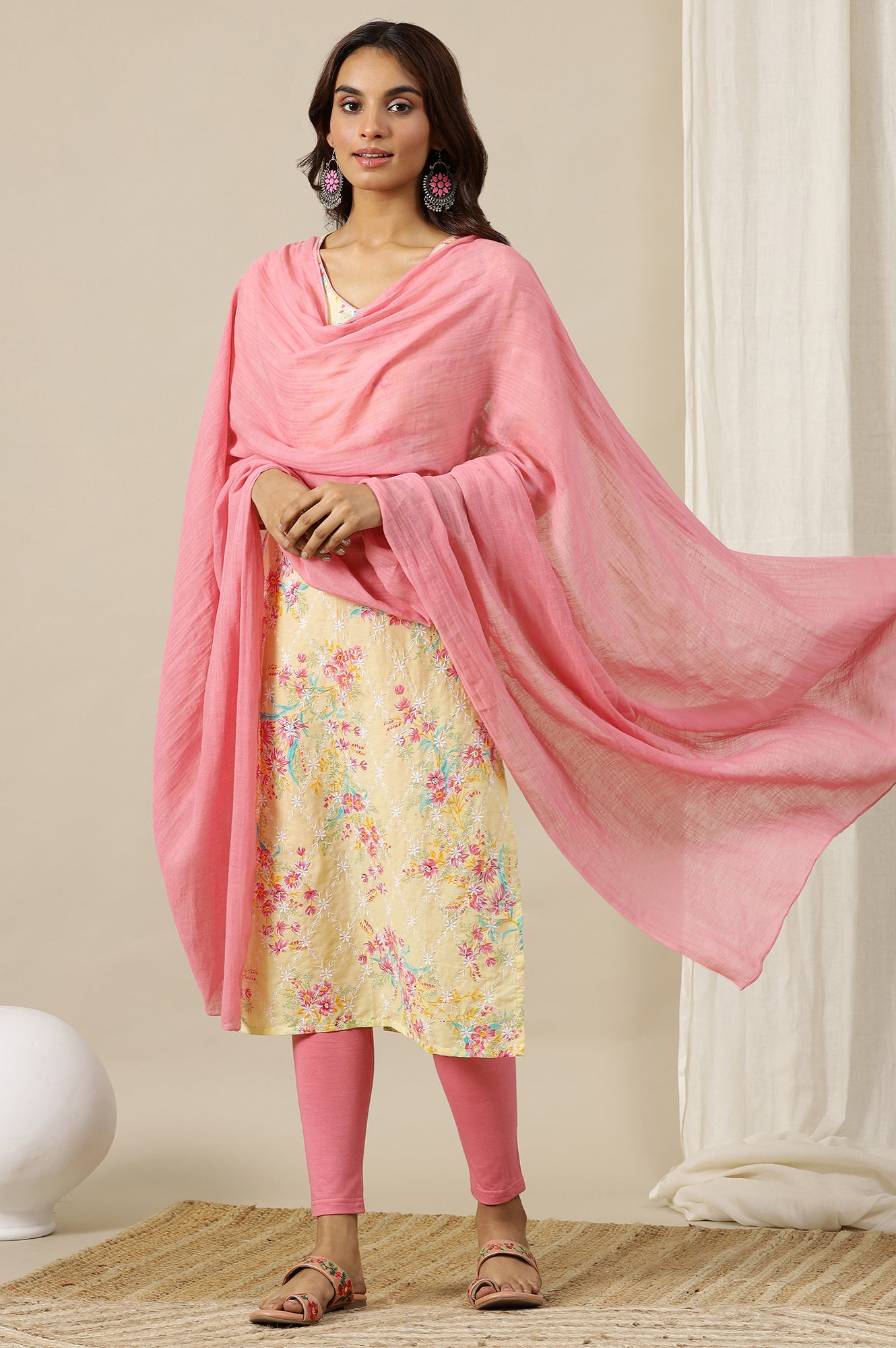 Pink Yard Dyed Pure Cotton Soft Dupatta