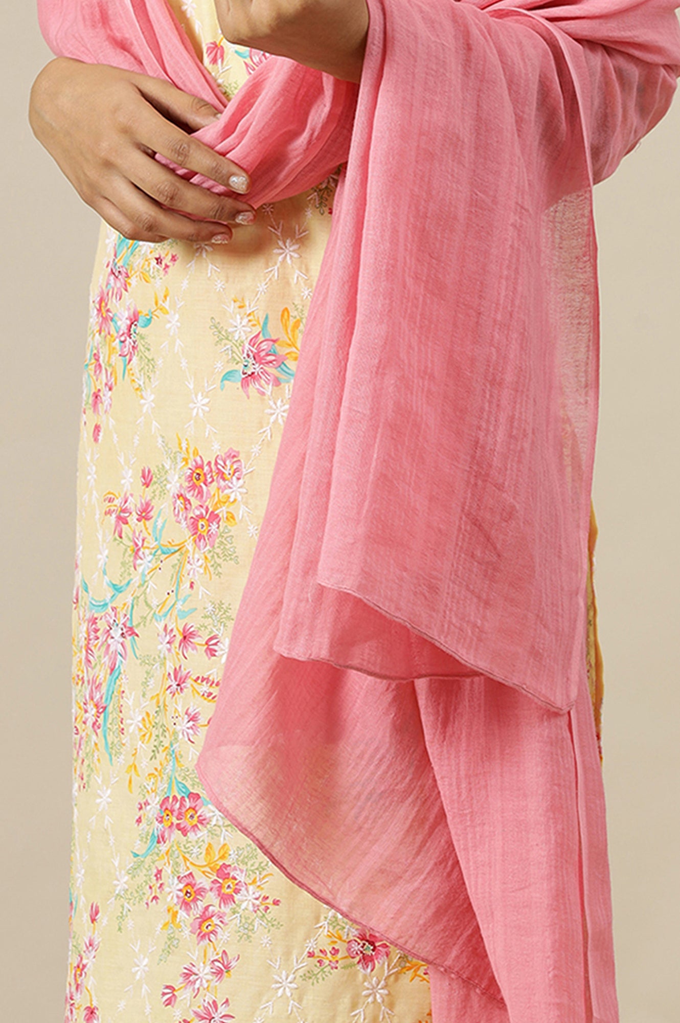 Pink Yard Dyed Pure Cotton Soft Dupatta