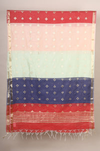 Blue Dori Embroidered Flared Kurta, Trousers and Dupatta Set