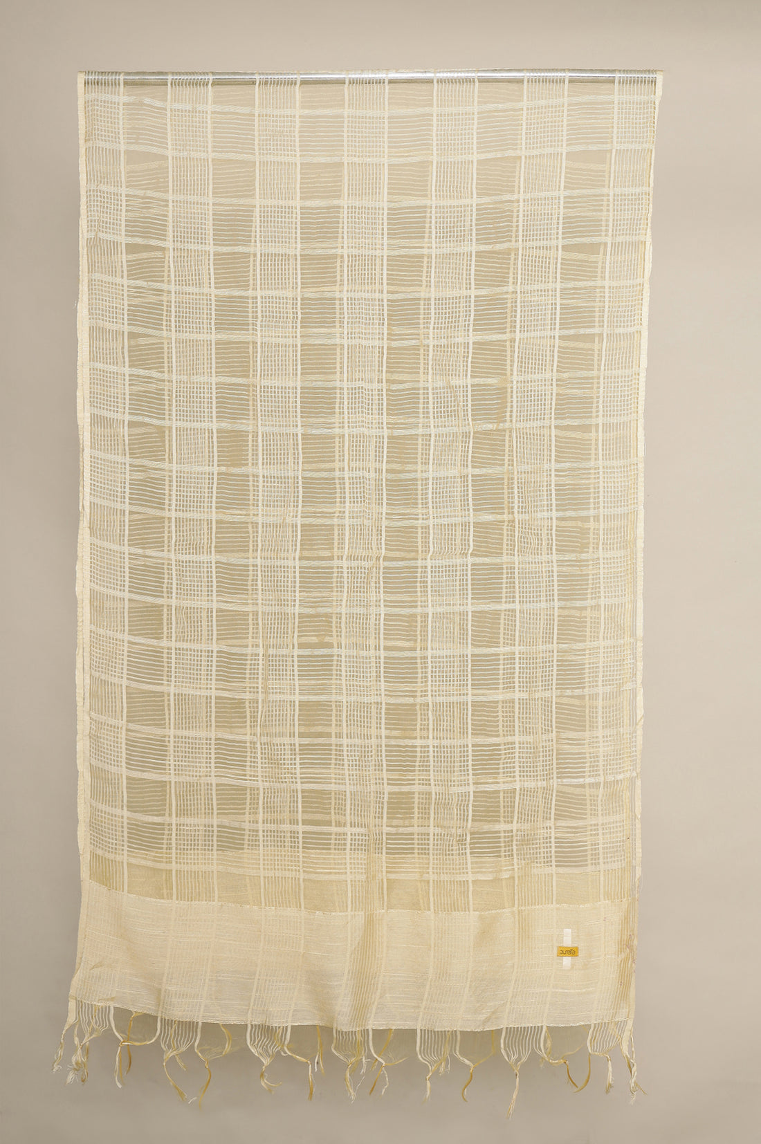 Cream Yarn Dyed with Multi-coloured Abstract Print Flared Kurta, Pants and Dupatta Set