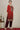 Red Ombre Gold Foil Printed Straight Kurta, Trousers and Dupatta Set