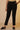 Black Solid Ankle Length Cotton Flax Trousers