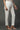 White Solid Cotton Flax Trouser Pants