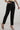 Black Solid Rayon Straight Trousers &amp; Pants