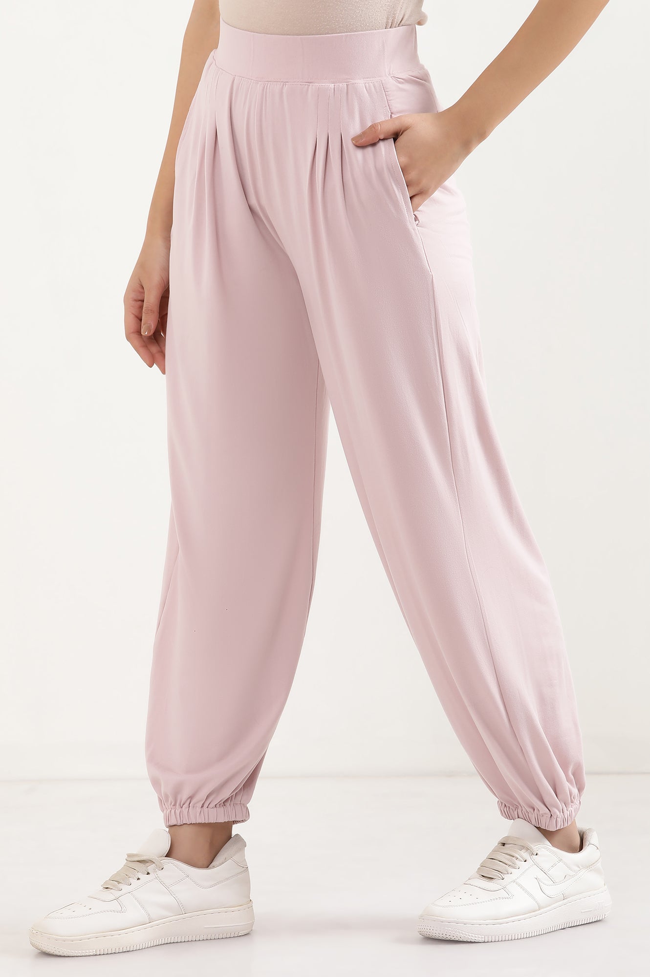 Peach Pleated Harem Pants