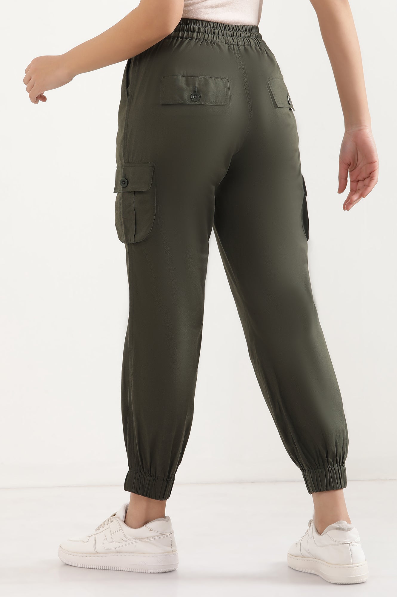 Green Six Pocket Cargo Paants