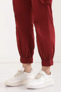 Red Six Pocket Cargo Paants
