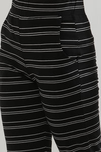 Black Yarn Dyed Cotton Blend Parallel Pants