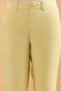 Yellow Boot Cut Fir Straight Pants