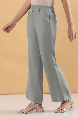 Grey Boot Cut Fir Straight Pants