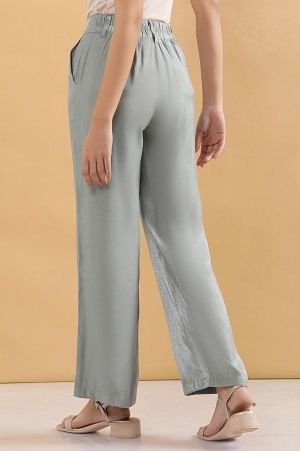 Grey Boot Cut Fir Straight Pants