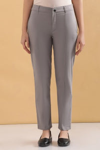 Black Pintuck Straight Fit Slim Pants