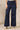 Dark Blue Cotton Denim Flared Pants