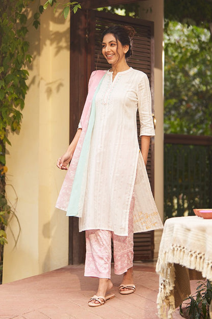 White Embroidered Cotton Classy Kurta