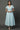 Blue and White Seer Sucker Lurex Stripes Flared Kurta