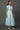 Blue and White Seer Sucker Lurex Stripes Flared Kurta